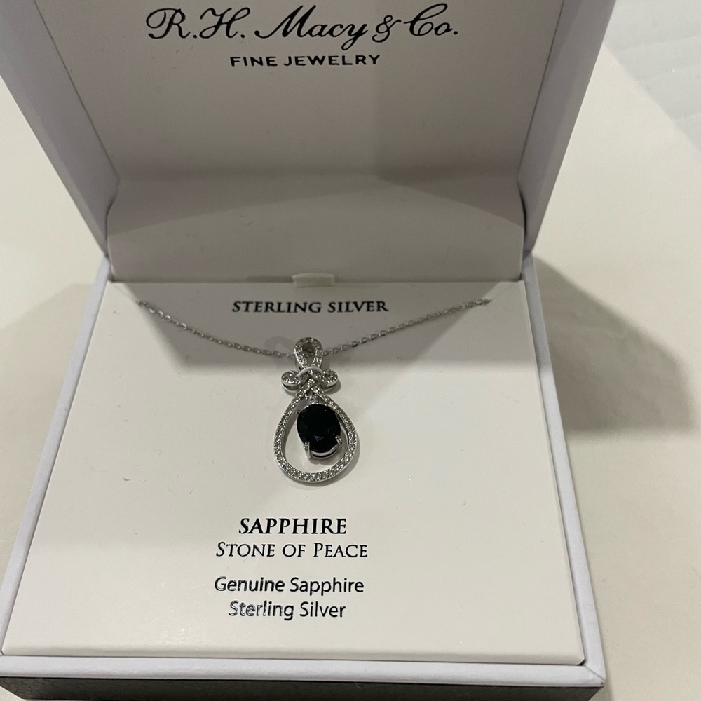 Sterling Silver Sapphire Necklace